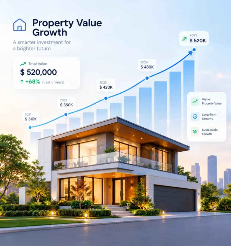Property value growth from a solar power investment
